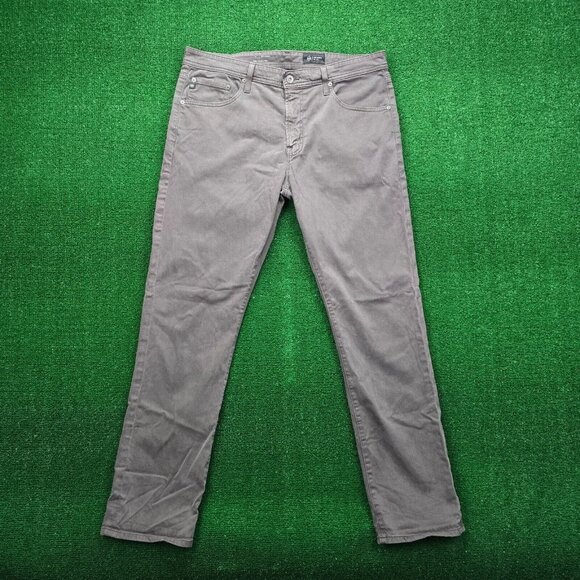 Adriano Goldschmied Jeans Mens 36x32 Gray Slim Straight Flat Front Preppy Casual - Picture 1 of 11
